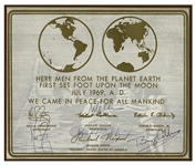 Apollo 11 Crew-Signed Certificate, Also Signed by Richard Nixon -- Very Rare Replica of the One Left on the Moon -- With Steve Zarelli & University Archives COAs for All Signatures