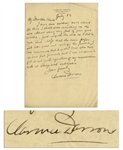 Clarence Darrow Autograph Letter Signed Regarding Prohibition