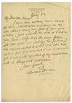 Clarence Darrow Autograph Letter Signed Regarding Prohibition