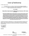 Marilyn Monroe Signed Legal Waiver From 1957 -- With JSA COA