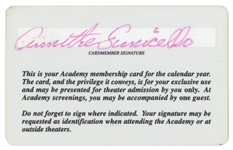 Annette Funicello Motion Picture Academy Membership Card From 2001 -- With COA From Funicello Research Fund