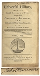 Extremely Rare John Hancock Signed Book, From His Library -- One of Only a Handful of Signed Books From Hancock's Library Sold at Auction