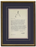 Fun Letter Signed by Al Hirschfeld on His Caricature of Leonard Bernstein Used for Fundraising: ''...to further your efforts in extracting contemporary money from the coffers of the rich...''