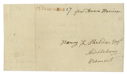 First Lady Anna Harrison Franking Signature