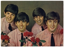 The Beatles Signed 12.25'' x 9'' Photo, Signed by Paul McCartney, John Lennon, George Harrison & Ringo Starr -- With Beckett COA for All Four Signatures