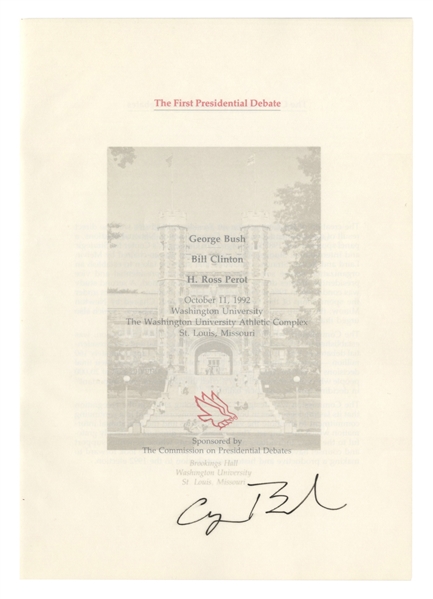 1992 Presidential Debate Program Signed by President George H.W. Bush, future President Bill Clinton, Hillary Rodham Clinton & Journalist Tom Brokaw