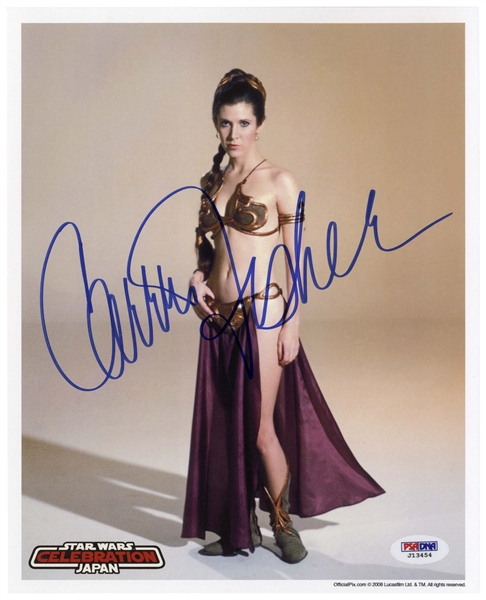 Carrie Fisher Signed 8'' x 10'' Photo as Princess Leia in ''Star Wars'' -- Near Fine