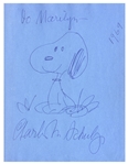 Charles Schulz Signed Drawing of Snoopy