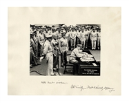 Admiral Chester Nimitz 14'' x 11'' Twice-Signed Photo of the Japanese Surrender -- Near Fine & Uninscribed