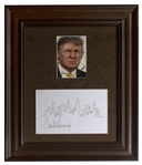 Donald Trump Signed Drawing of the New York City Skyline -- With Additional Signed Photo of Trump, Who Writes, THINK BIG!