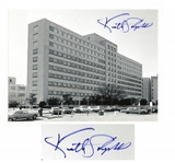 Dr. Kenneth Salyer 11 x 8.5 Signed Photo of Parkland Memorial Hospital in Dallas -- Where Dr. Salyer Attempted to Save President John F. Kennedys Life