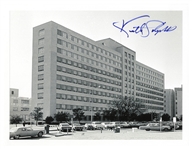 Dr. Kenneth Salyer 11'' x 8.5'' Signed Photo of Parkland Memorial Hospital in Dallas -- Where Dr. Salyer Attempted to Save President John F. Kennedy's Life