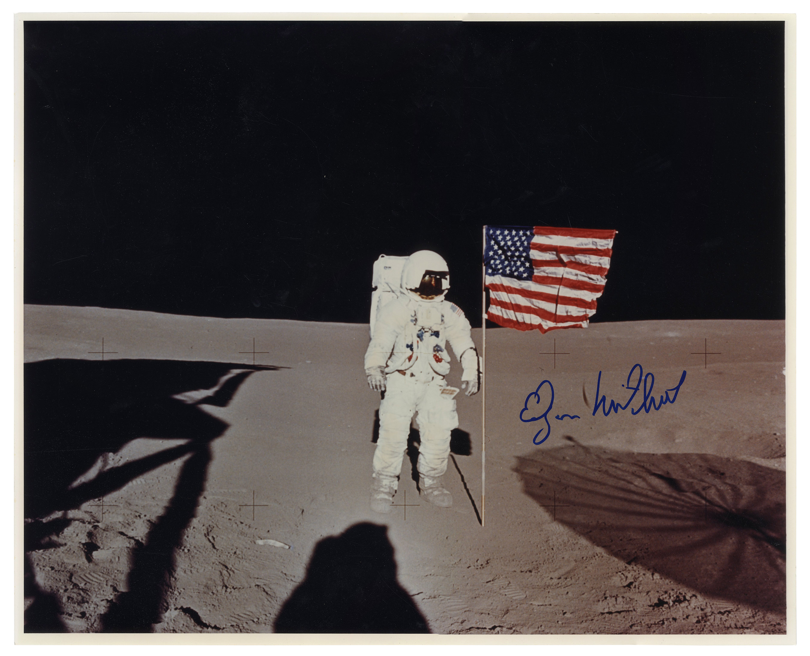 Edgar Mitchell Signed 16'' x 20'' Photo Showing Him on the Moon During Apollo 14All > Space & AviationAll > Space & Aviation > Space