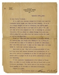 Eugene Debs Letter Signed, Shortly After He Was Released From Prison -- ''...There are souls with whom communion is possible without the written page...''
