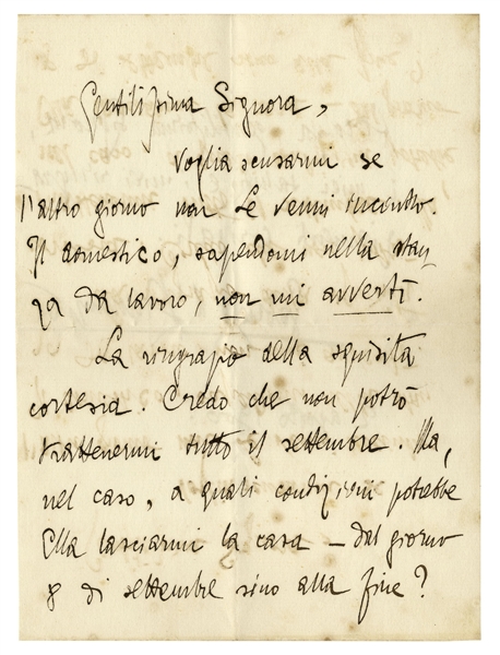 Gabriele D'Annunzio Autograph Letter Signed From 1900