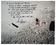 Gene Cernan Signed 20 x 16 Photo with Extensive Handwritten Quote -- Americas challenge of today has forged mans destiny of tomorrow