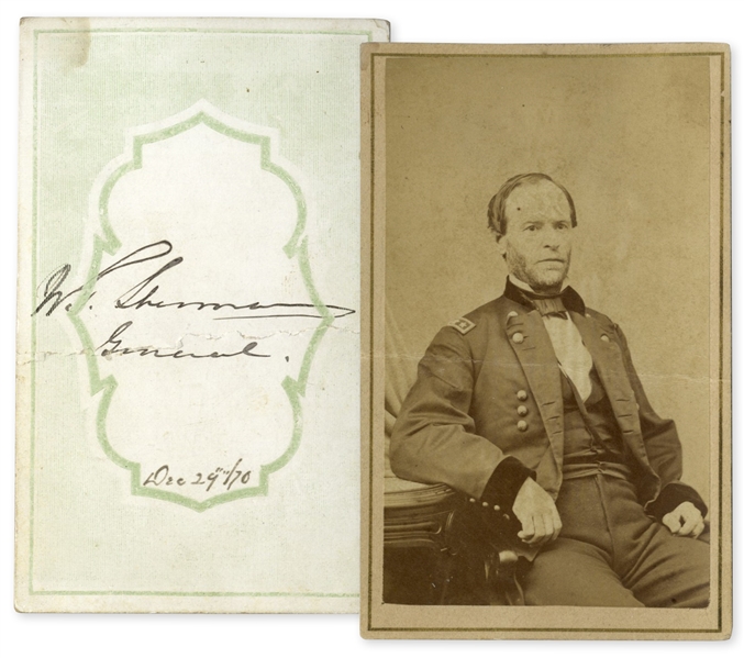General William Tecumseh Sherman Signed CDV Photo