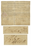George Washington Document Signed as President, Also Signed by Thomas Jefferson as Secretary of State
