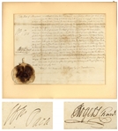 Declaration of Independence Signer, William Paca Document Signed -- Countersigned by John Rogers -- With University Archives COA