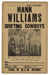 Extremely Rare Concert Poster for Hank Williams and his Drifting Cowboys From 1949