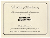 Fantastic Harper Lee Autograph Letter Signed -- ''...The title, by the way, is not 'How to Kill a Mockingbird'...''