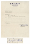Iwo Jima Photographer Joe Rosenthal Letter Signed From 1946
