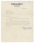 Iwo Jima Photographer Joe Rosenthal Letter Signed From 1946