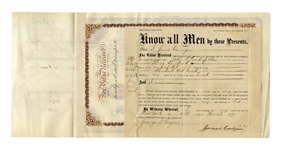 John D. Rockefeller Signed Stock Certificate for Standard Oil Trust -- Signed by Rockefeller as President in 1888
