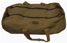 John F. Kennedy's Monogrammed Duffel Bag -- With Jackie's Identification Card Used for Traveling