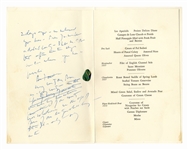 John F. Kennedy Signed, Handwritten Speech Draft as President, From 1961 -- JFK Speaks at a State Dinner With Sudanese President Ibrahim Abboud