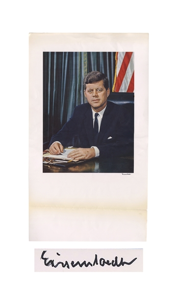 Large Official Portrait of John F. Kennedy, Signed by Photographer Alfred Eisenstaedt -- Measures 14'' x 24''