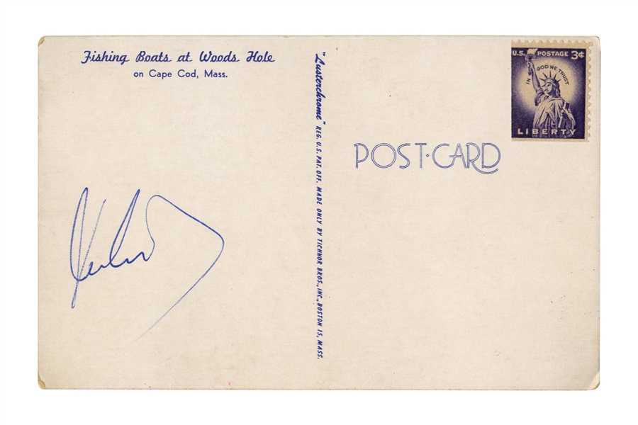 John F. Kennedy Signed Postcard From Cape Cod -- With JSA COA
