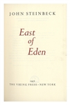 John Steinbeck Signed ''East of Eden'' First Limited Edition in Original Slipcase -- Near Fine