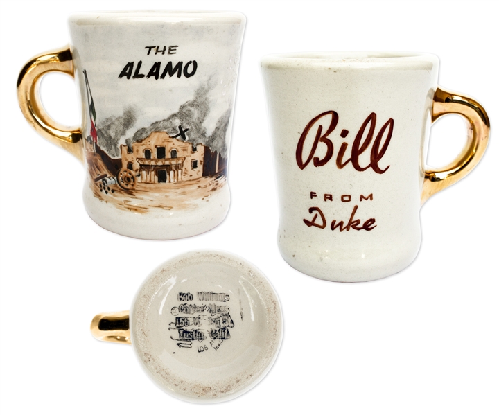 John Wayne Coffee Mug That He Gave to Crew of ''The Alamo''
