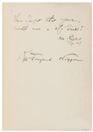 Children's Advocate & Author Kate Douglas Wiggin Signed ''The Birds' Christmas Carol'', With a Quote From the Book in Her Hand