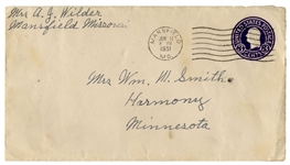 Laura Ingalls Wilder Signed Brochure, With Handwritten Note -- ''The farm is sold''