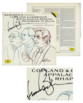 Leonard Bernstein Signed Album, Bernstein Conducts Copland & Gershwin -- Featuring Appalachian Spring and Rhapsody in Blue
