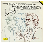 Leonard Bernstein Signed Album, ''Bernstein Conducts Copland & Gershwin'' -- Featuring ''Appalachian Spring'' and ''Rhapsody in Blue''