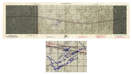 Alan Bean Signed Apollo Lunar Orbit Chart for the Apollo 12 Mission