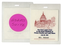 Nancy Reagan's Pass to Princess Diana & Prince Charles Wedding