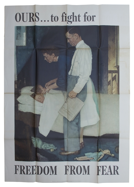 Norman Rockwell's Original 1943 ''Four Freedoms'' Poster Set -- Each Measures 40'' x 56''