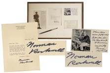 Norman Rockwell Personally Used Paintbrush -- With Letter Signed by Rockwell, Gifting the Paintbrush