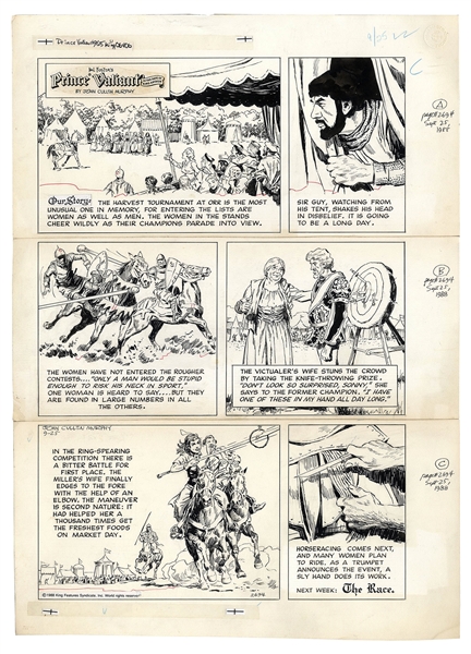 ''Prince Valiant'' by John Cullen Murphy From 1988 -- Women Enter the Harvest Tournament, But One Man Sabotages Them
