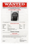 Rare Red Version of the Osama Bin Laden FBI Most Wanted Poster -- Before 9/11