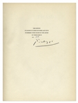 Pablo Picasso Signed Limited Edition of ''Picasso: The Recent Years 1939-1946'' -- Near Fine