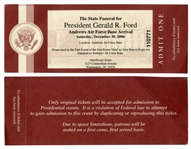 Ticket to the State Funeral for President Gerald R. Ford