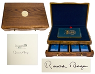 Ronald Reagan Signed "Speaking My Mind" Special Limited Edition -- Housed in Luxury Oak Case