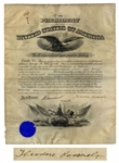 Theodore Roosevelt Military Commission From 1901, Signed as President