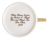 Ronald Reagan Presidential China Cup & Saucer -- Beautiful Design in Navy and Gilt