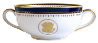 Ronald Reagan Presidential China Soup Bowl Set -- Beautiful Design in Navy and Gilt
